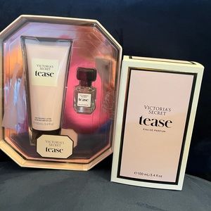Victoria Secret Tease perfume, body lotion and mini perfume.